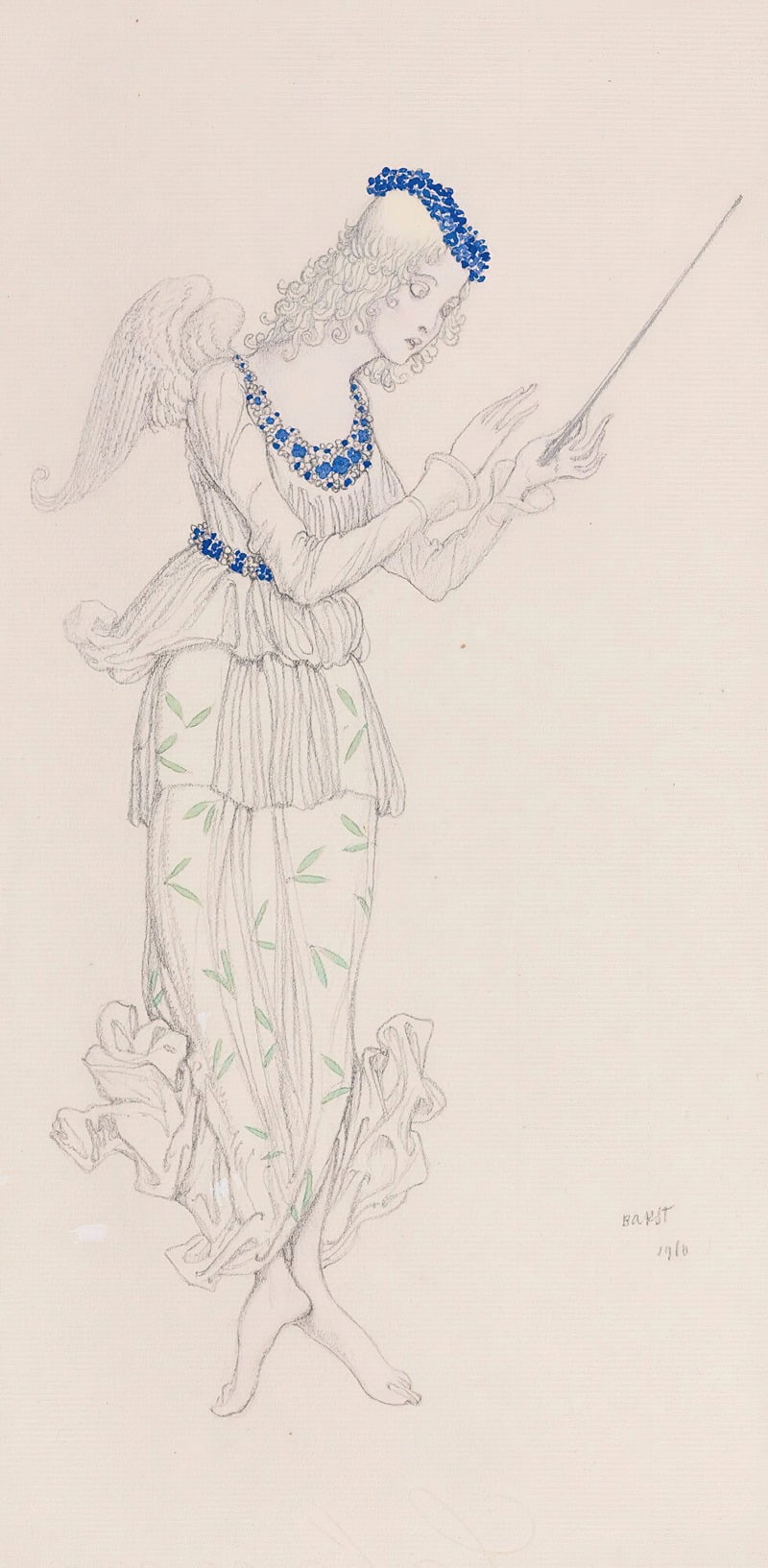 Costume design for a fairy from The Sleeping Beauty ballet by Léon Bakst, poster print