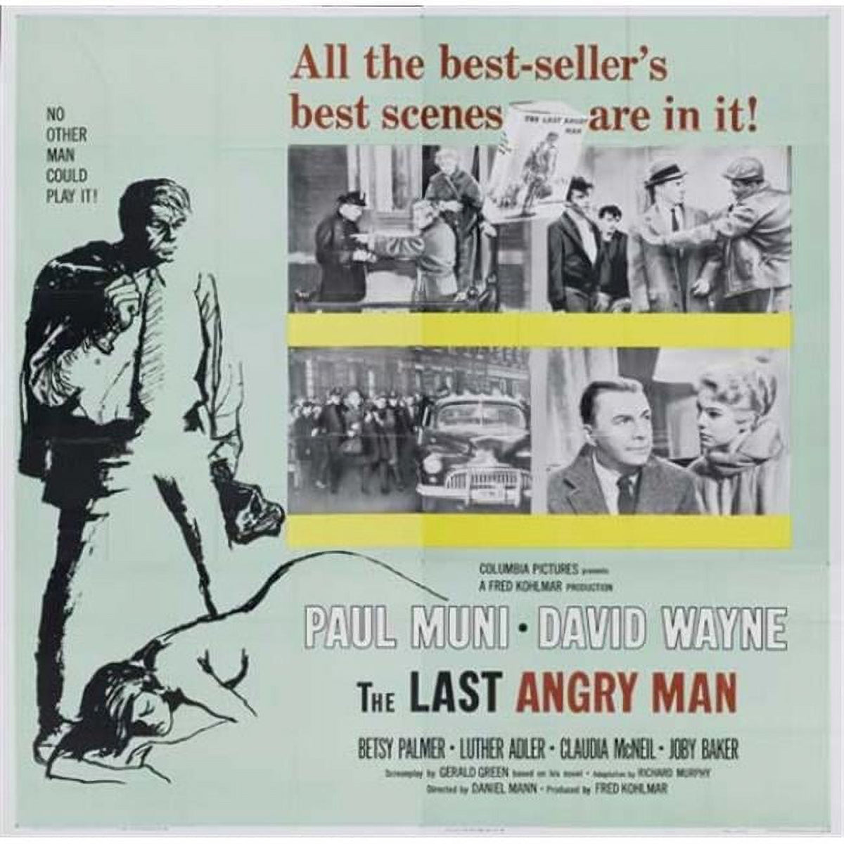 The Last Angry Man movie poster print in 27x40 size.