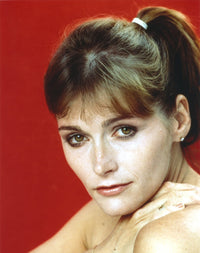 Margot Kidder Close Up Portrait Photo Print with Red Background