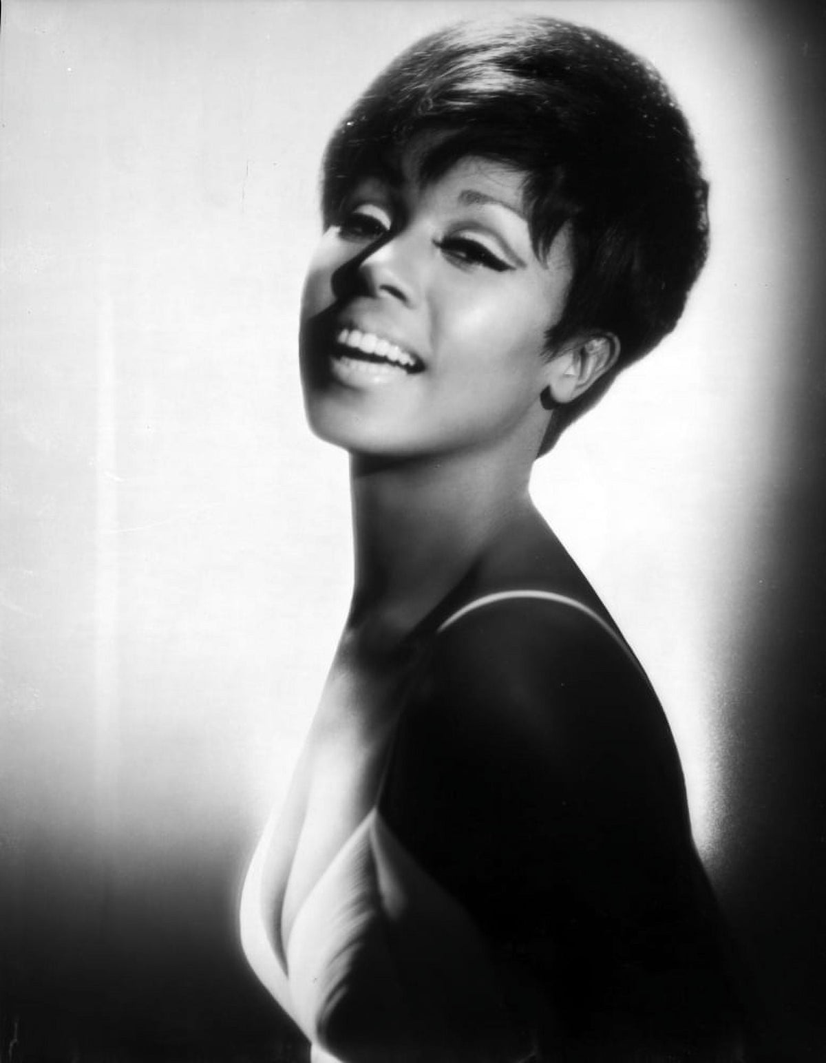 Elegant Diahann Carroll portrait in white dress photo print