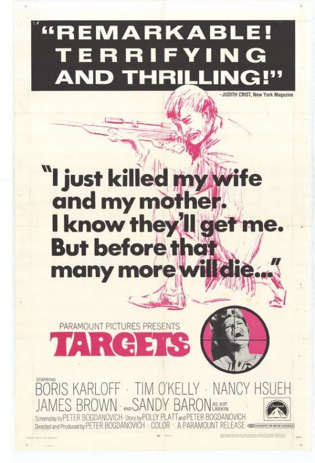 Targets Movie Poster in 11x17 size featuring iconic film design.