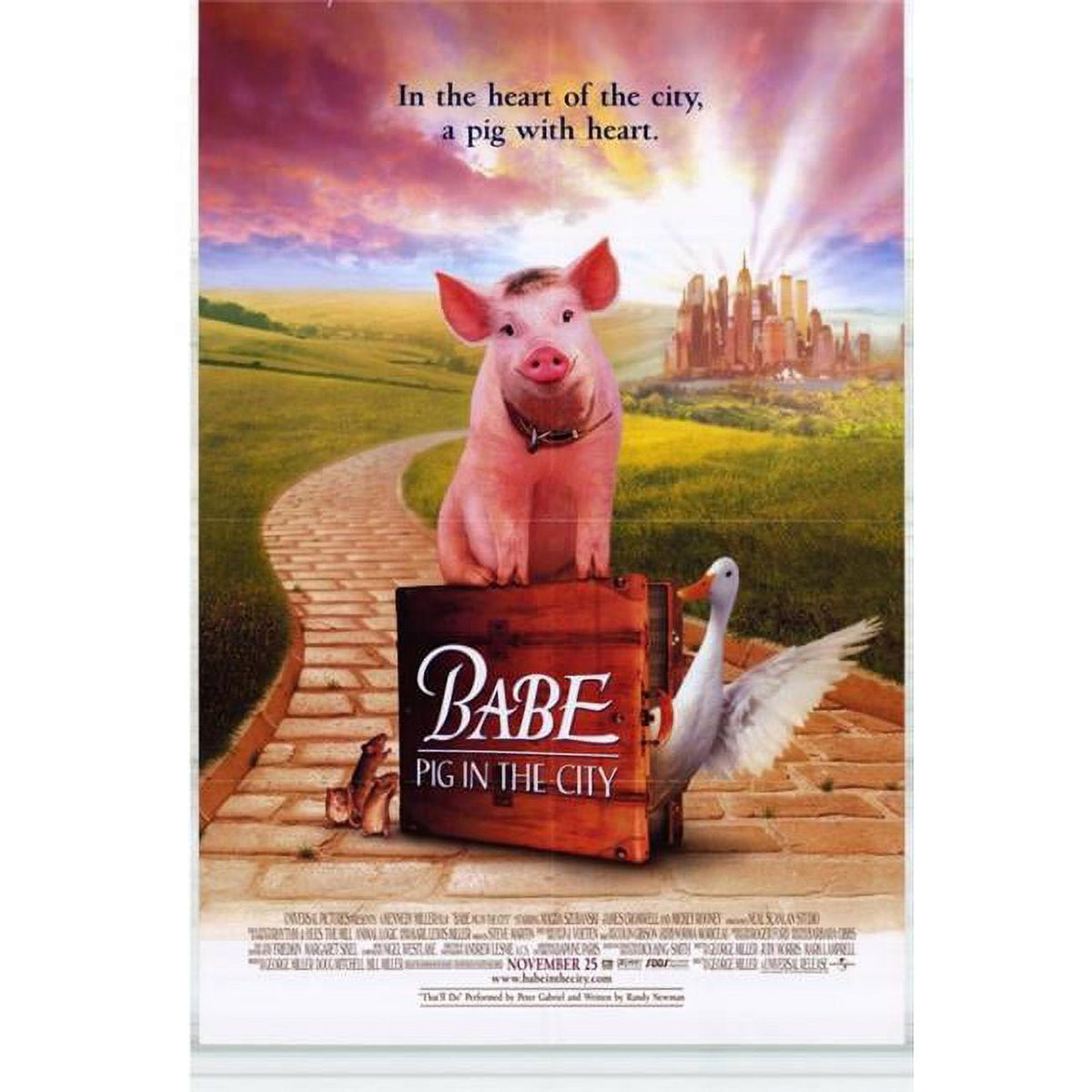Babe Pig in the City movie poster print 27x40 inches.