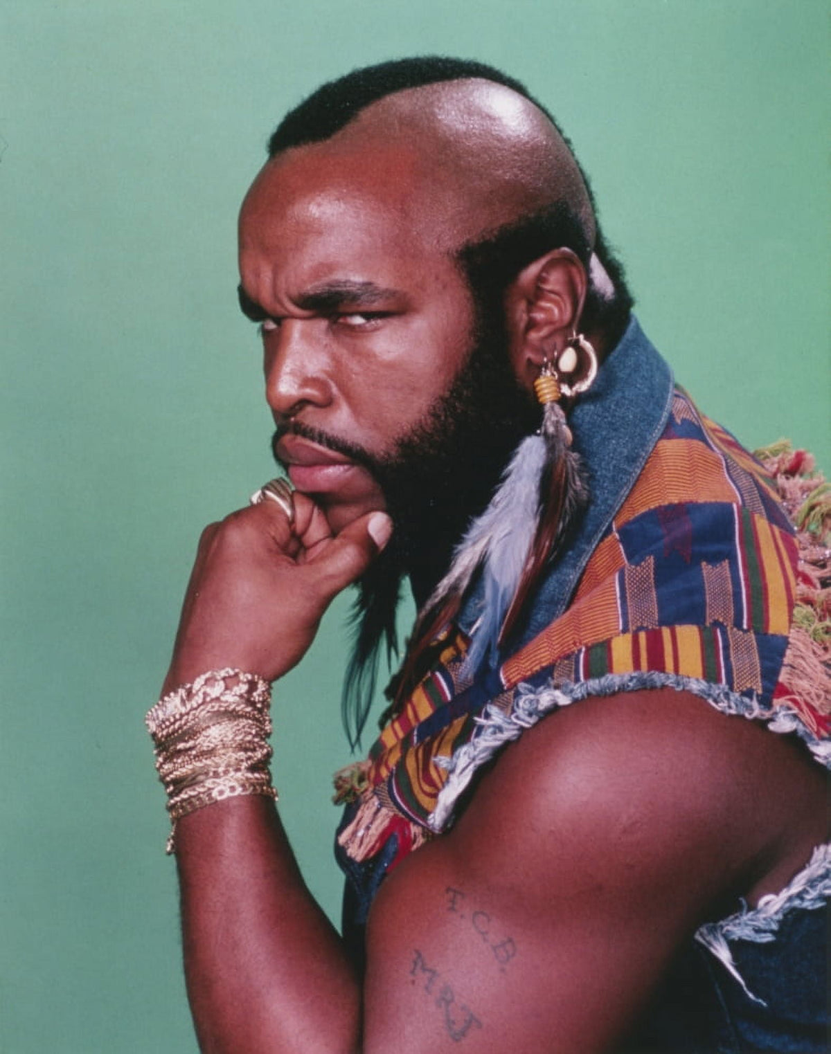 Mister T Serious Face Portrait Photo Print showcasing determination and strength.