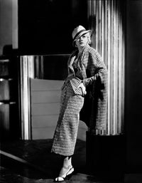 Jean Harlow posed in a suit dress and hat photo print