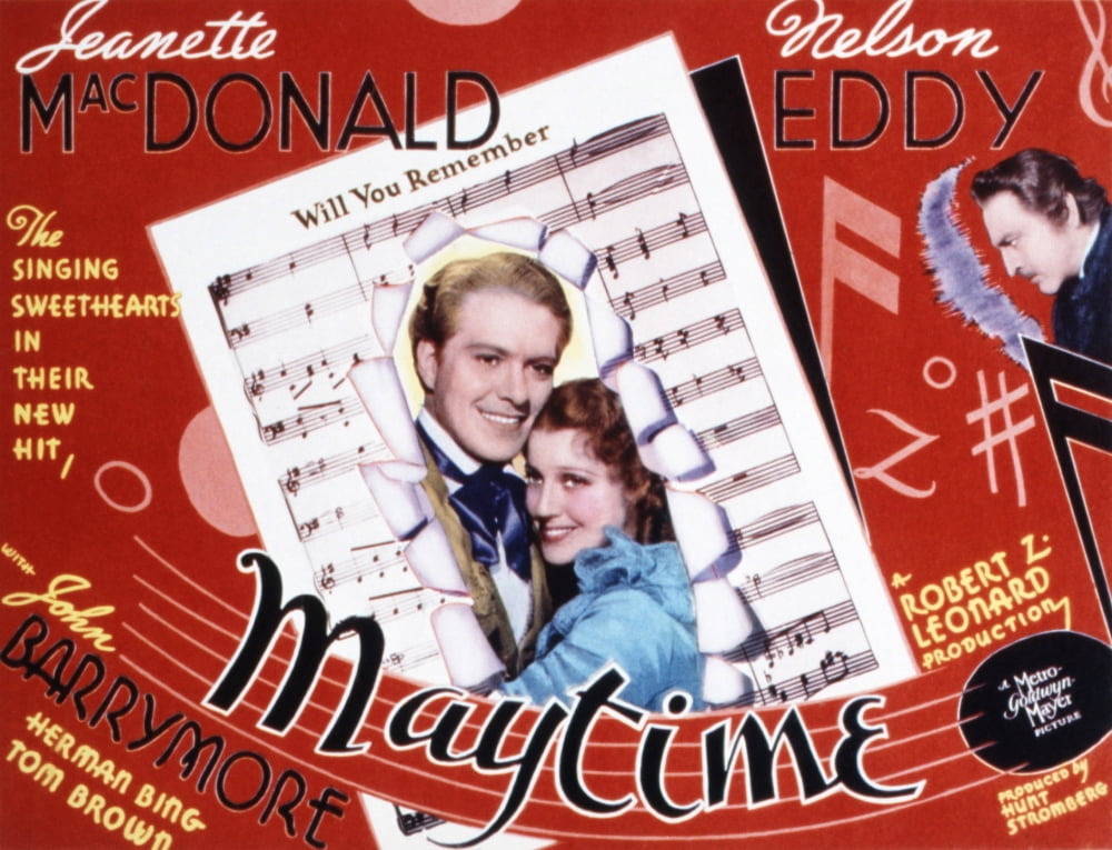 Maytime movie masterprint poster featuring Nelson Eddy and Jeanette MacDonald, 14x11