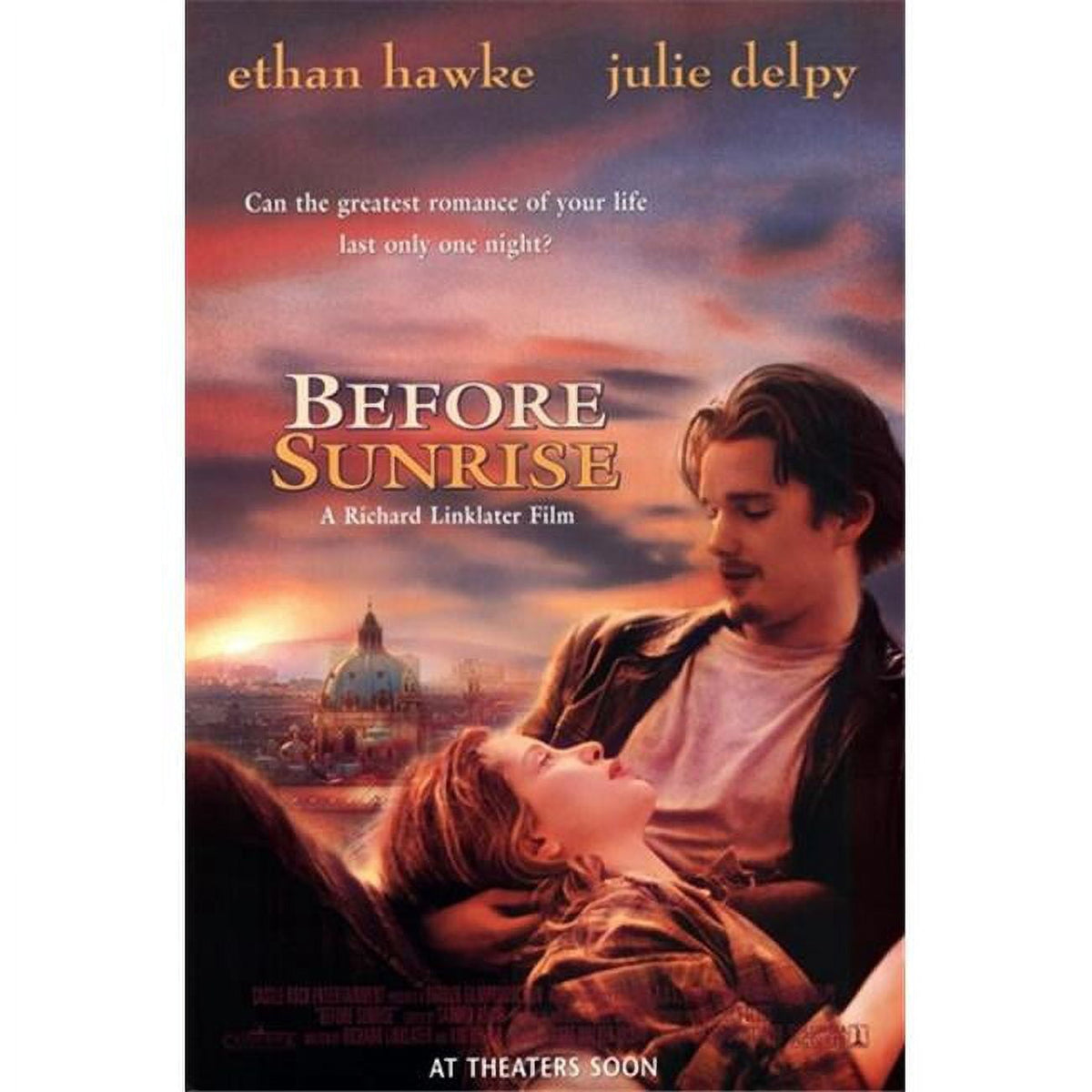 Before Sunrise Movie Poster 11x17 art print featuring romantic cinematic imagery.