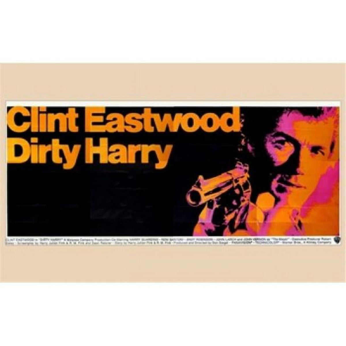Dirty Harry Movie Poster featuring Clint Eastwood in a classic action film scene.