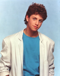 Kirk Cameron portrait photo print on skyblue background.