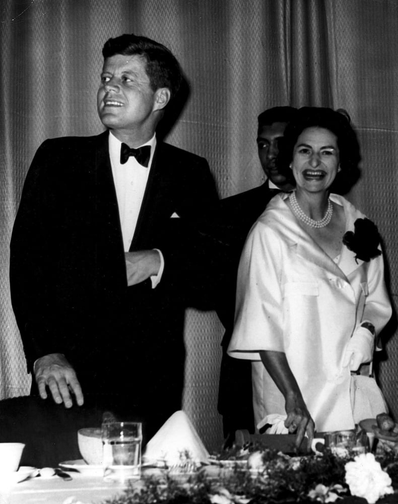 Lady Bird Johnson and John F. Kennedy historic photo print.