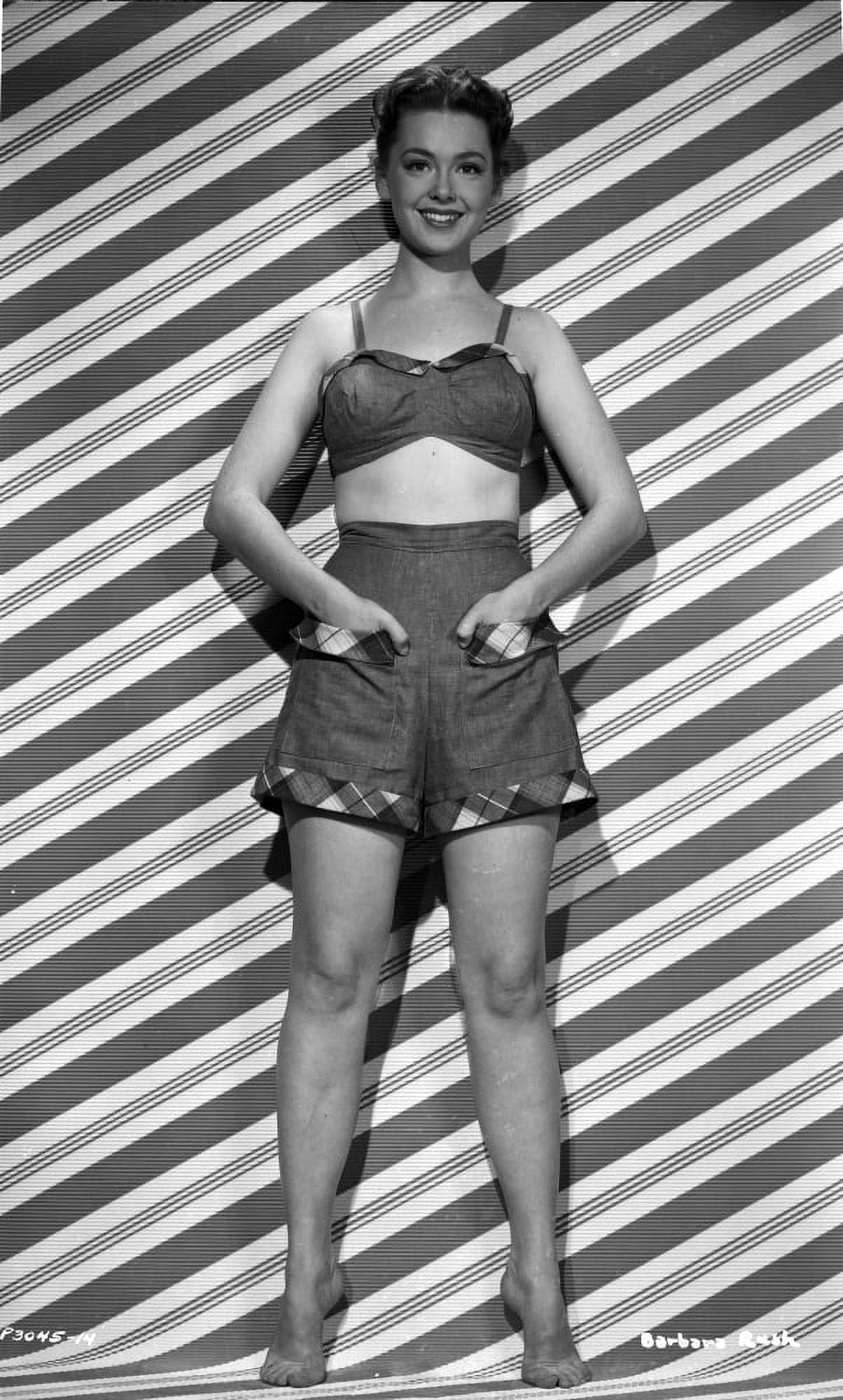 Black and white portrait photo print of Barbara Rush in elegant pose