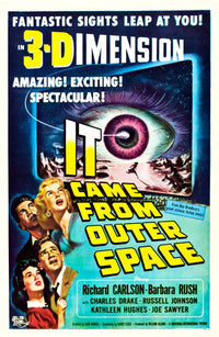 It Came From Outer Space 1953 movie poster print featuring Kathleen Hughes, Charles Drake, Richard Carlson, and Barbara Rush.