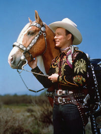 Roy Rogers with a brown horse photo print