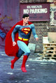 Christopher Reeve running in Superman costume photo print.