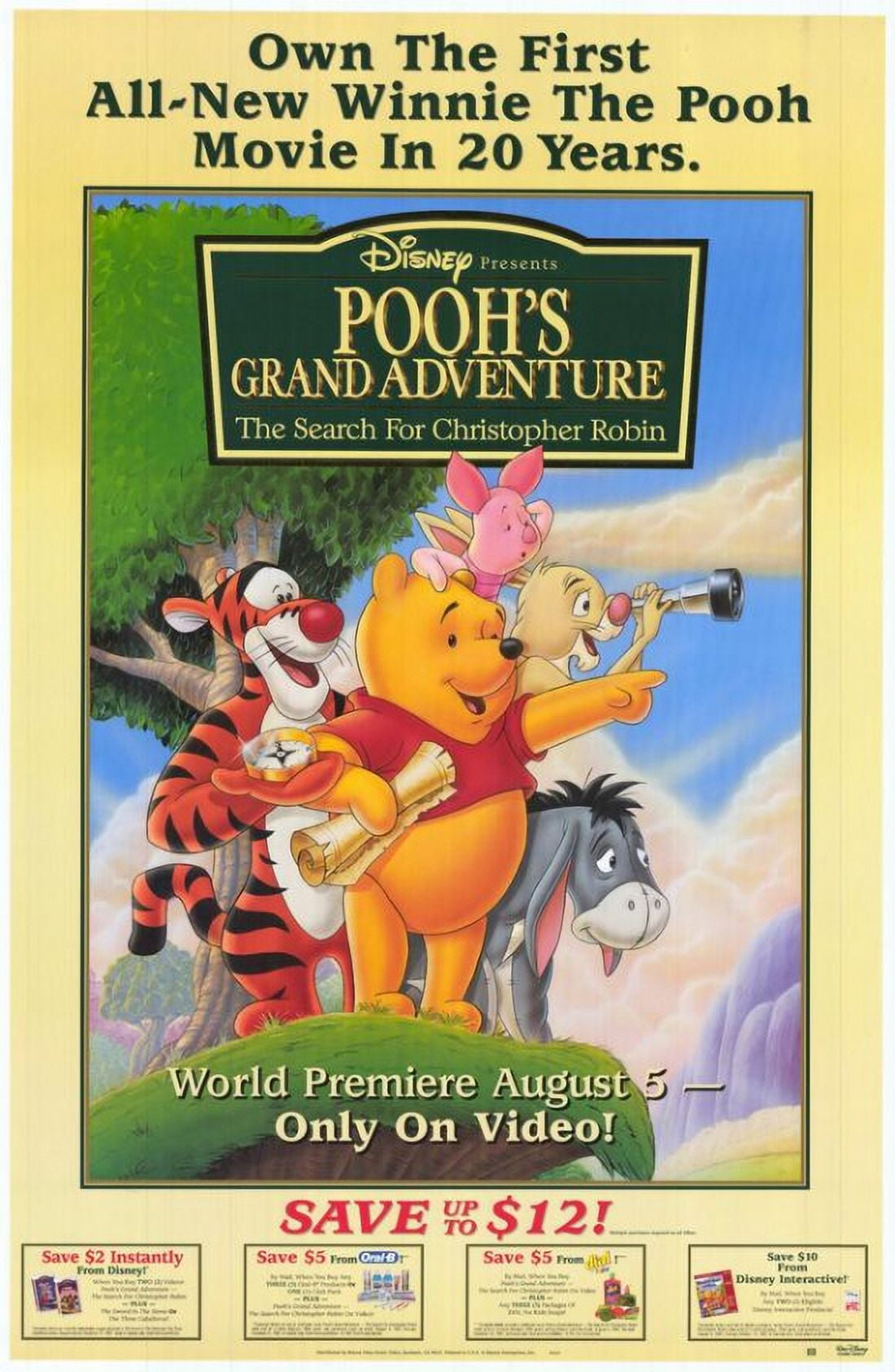 Pooh's Grand Adventure Movie Poster 11x17 print featuring Winnie the Pooh and friends