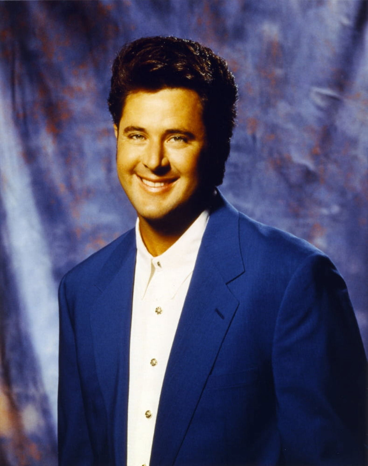 Vince Gill smiling in blue coat photo print