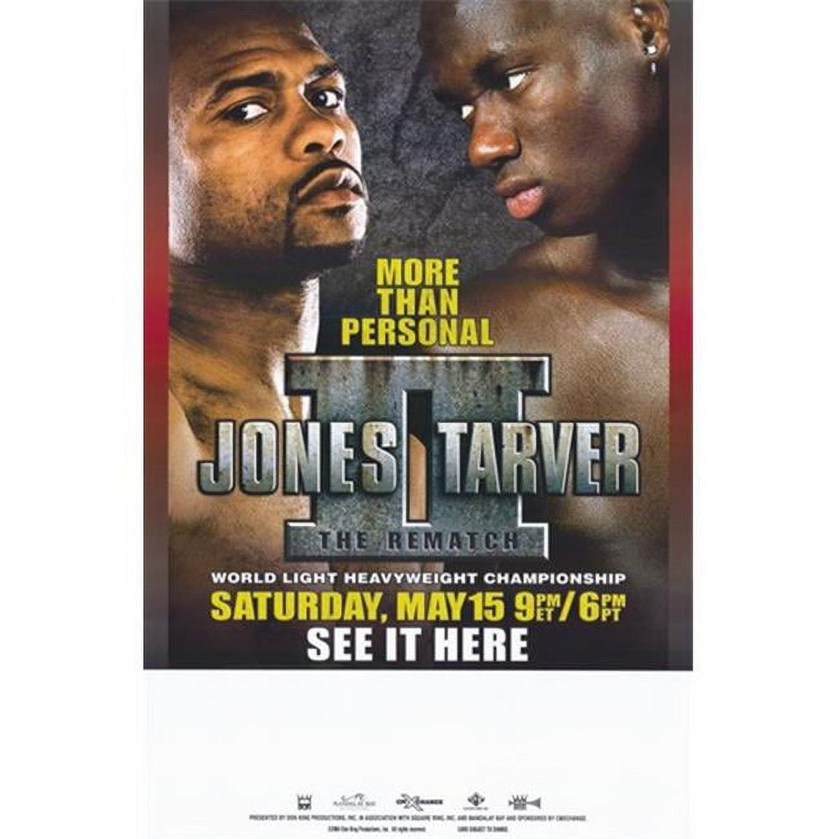 Roy Jones Jr. vs Antonio Tarver Rematch Movie Poster 11x17
