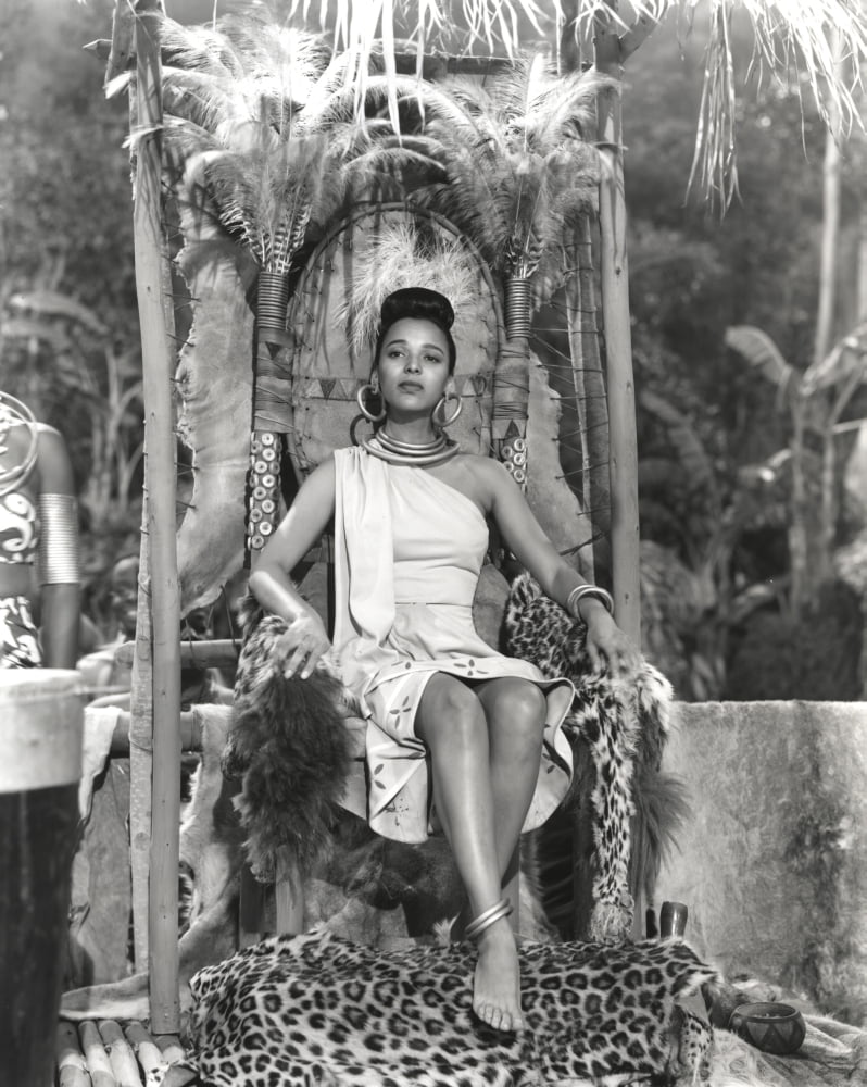 Dorothy Dandridge seated in classic attire photo print in Amazon style.