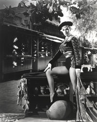 Classic portrait photo print of Anita Ekberg sitting on terrace