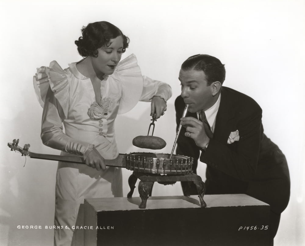 George Burns and Gracie Allen cooking in a banjo photo print