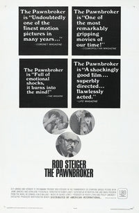 The Pawnbroker Movie Poster Print featuring Rod Steiger, 1964, 11x17.