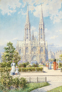 A Sunny Day Near Votivkirche art print by Ludwig Hans Fischer.