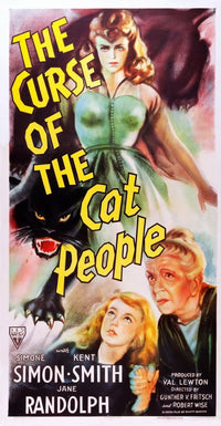 'The Curse of the Cat People' 1944 movie poster art featuring classic film imagery.