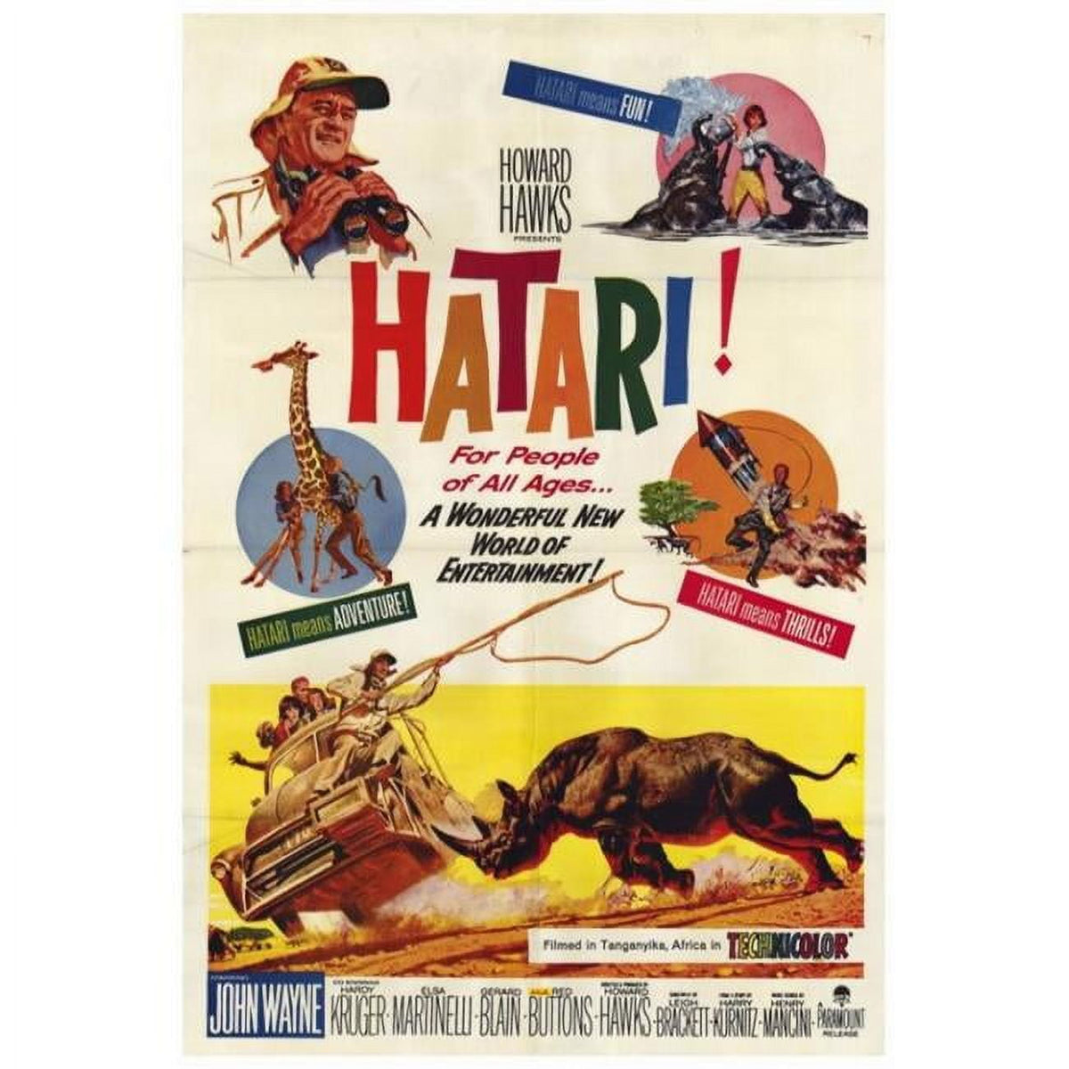 Hatari! movie poster print showcasing classic film art.