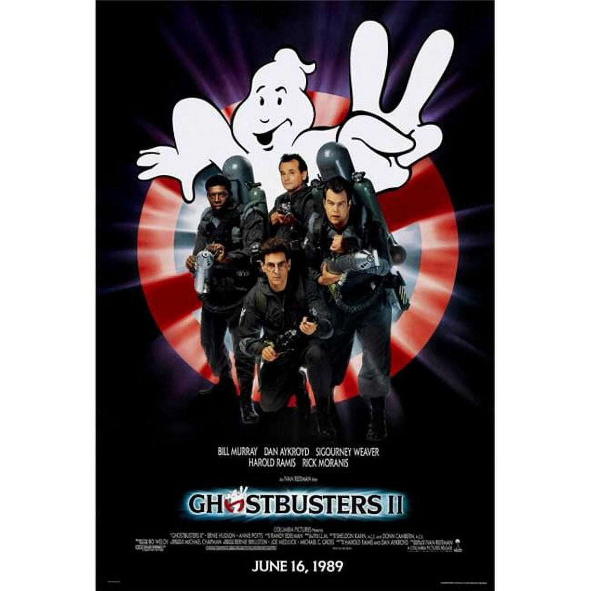 Ghostbusters 2 movie poster print in vibrant colors, 27x40 size.