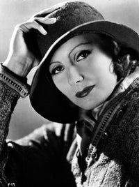 Greta Garbo wearing a hat photo print in black and white.
