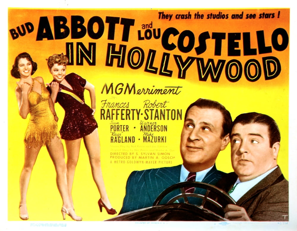Bud Abbott and Lou Costello in Hollywood poster print