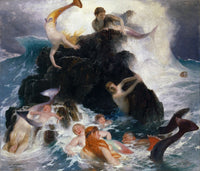 Play of the Nereides Poster Print by Arnold Böcklin
