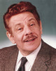 Jerry Stiller portrait photo print in brown gingham suit and black necktie.