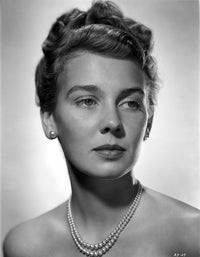 Betsy Drake Portrait Photo Print with Pompadour Hairstyle and Pearl Necklace