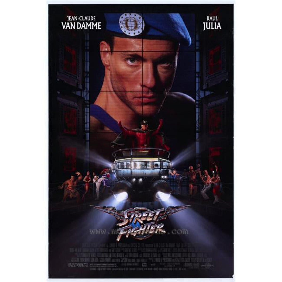 Street Fighter Movie Poster Print showcasing iconic characters in vibrant colors.