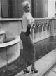 Jayne Mansfield vintage photo print next to a water fountain