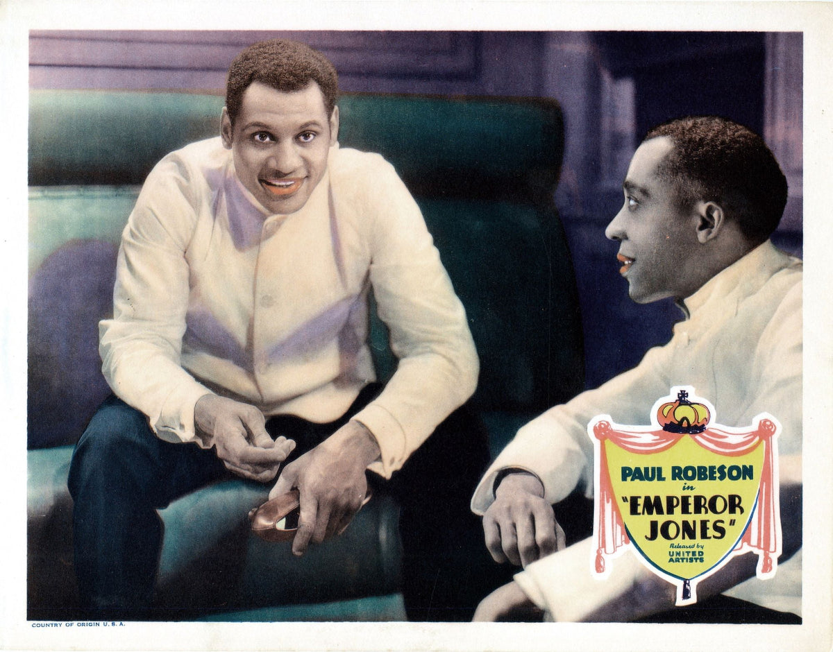 The Emperor Jones movie lobby card print featuring Paul Robeson and Frank Wilson.