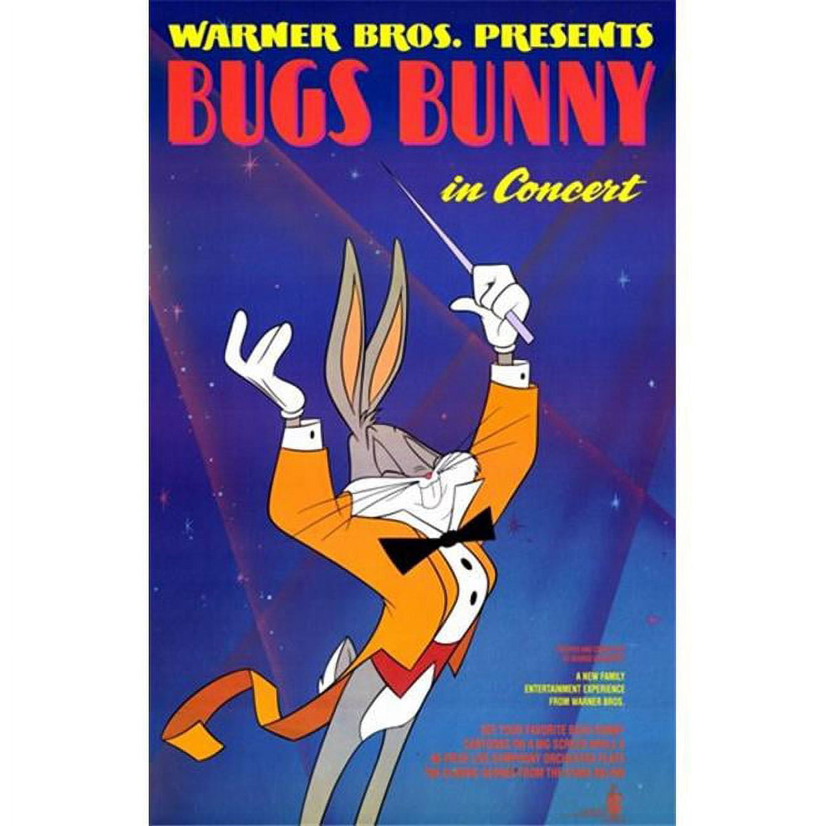 Bugs Bunny in Concert Movie Poster - whimsical cartoon decor