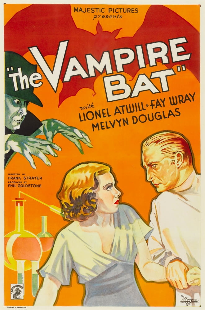 The Vampire Bat movie masterprint poster from 1933 featuring Fay Wray and Lionel Atwill.