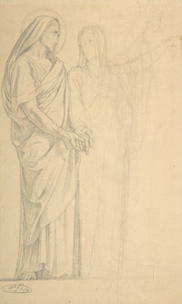 Saints Adrian and Natalia 19th Century Poster Print by Jean-Hippolyte Flandrin.