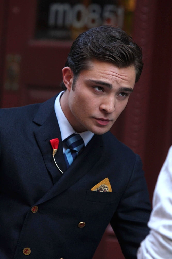 Ed Westwick on location for Gossip Girl in Soho, NYC, July 2009