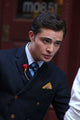 Ed Westwick on location for Gossip Girl in Soho, NYC, July 2009