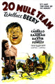 20 Mule Team movie poster print featuring Wallace Beery and Anne Baxter, 1940.