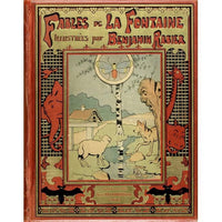 La Fontaine's Fables illustrated poster by Benjamin Rabier, 1908 print, available in multiple sizes.