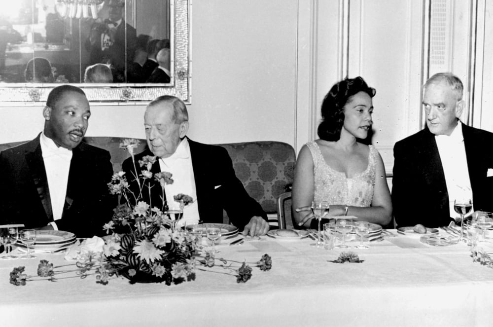 Martin Luther King Jr. and Coretta Scott King at Nobel Peace Prize dinner photo print.