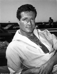 Hugh O'Brian reclining outdoors photo print - classic Hollywood charm