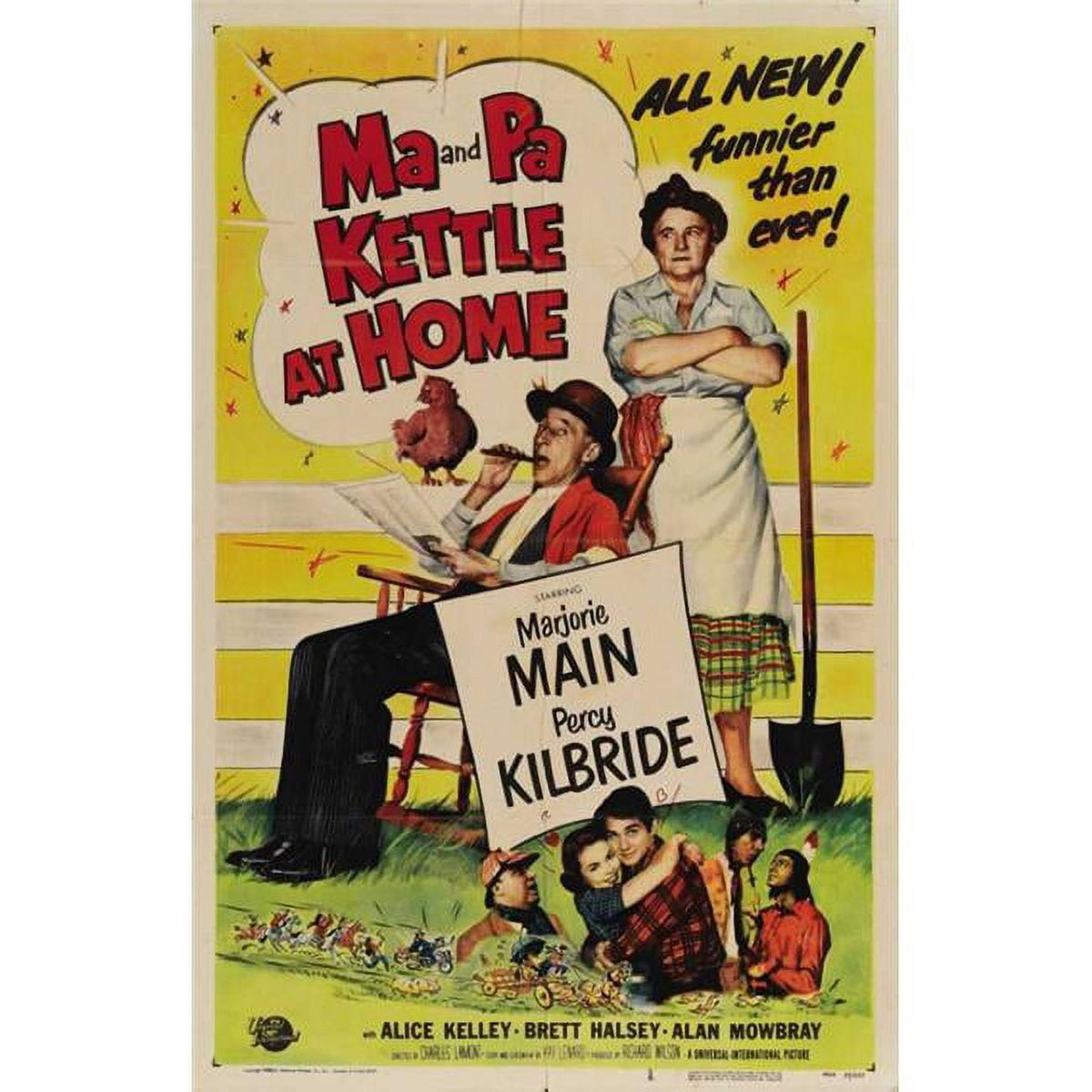 Ma and Pa Kettle at Home vintage movie poster print