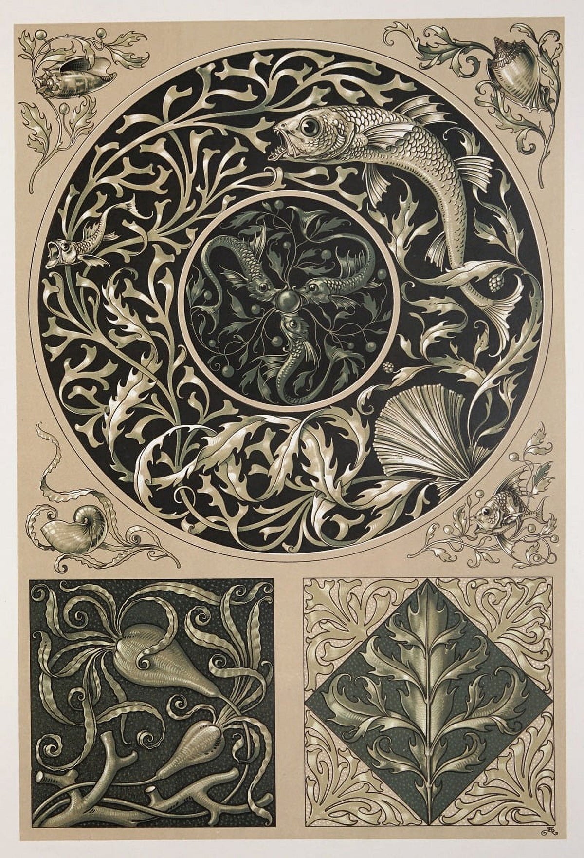 Die Pflanze in Kunst und Gewerbe Pl.036 poster print by Anton Seder showcasing intricate botanical art.