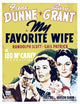 My Favorite Wife movie poster print featuring Cary Grant and Irene Dunne
