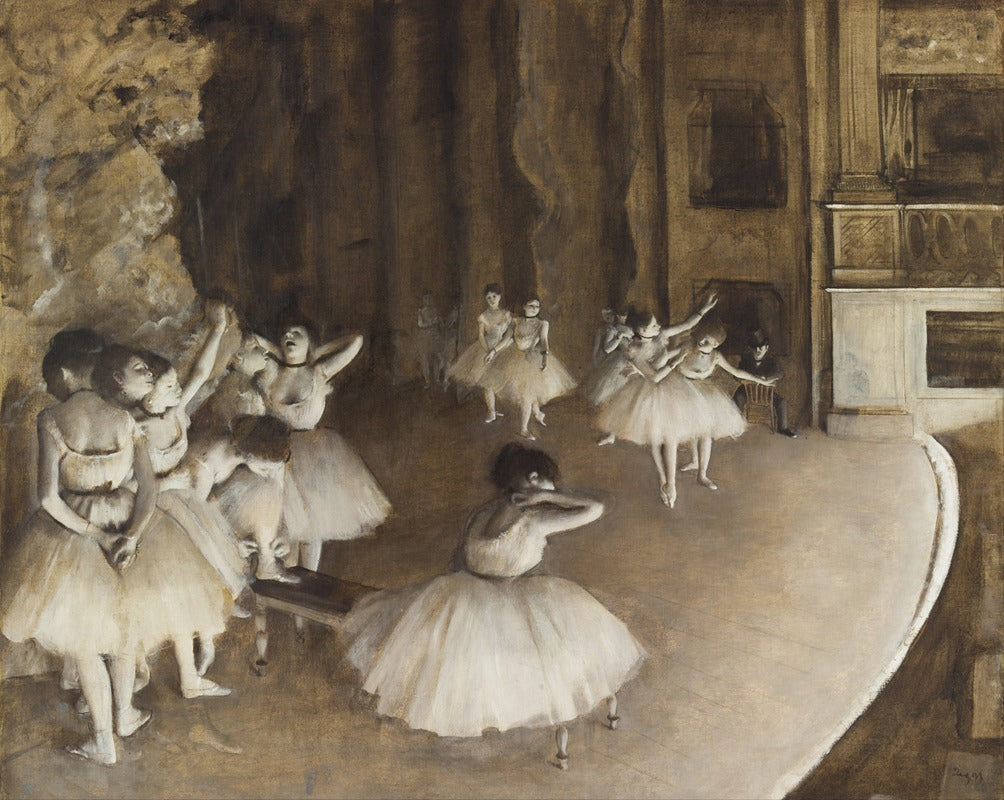 The Rehearsal of the Ballet on Stage by Edgar Degas art print