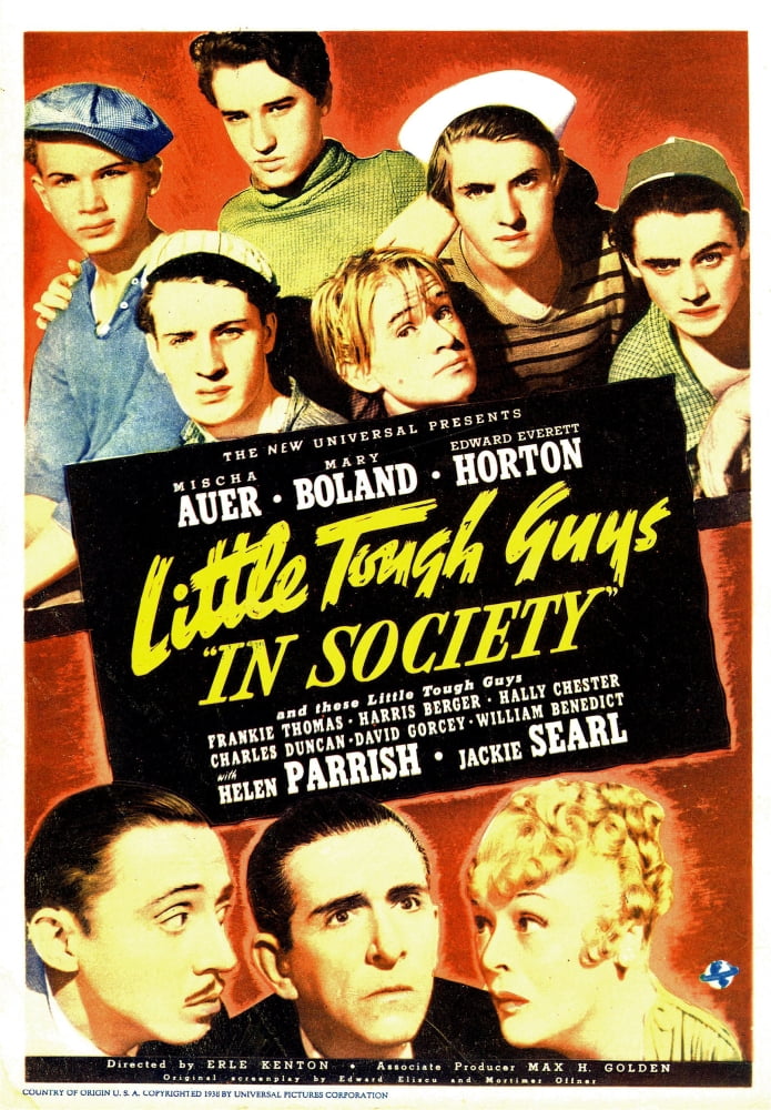 Little Tough Guys in Society movie poster print featuring Mischa Auer, Edward Everett Horton, and Mary Boland.